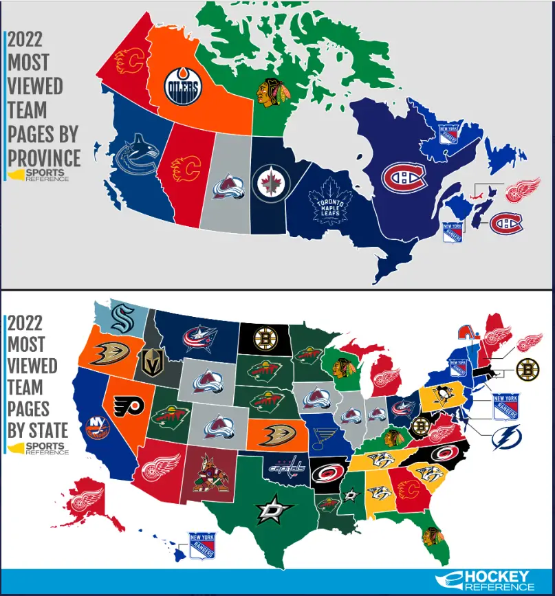 Top 10 Most Popular Nhl Teams - By State & Alltime Best Hockey Teams  